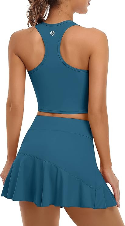 ATTRACO 2 Piece Tennis Dresses for Women Athletic Workout Dress with Shorts and Pockets | Amazon (US)