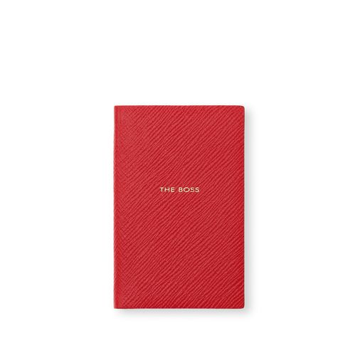 The Boss Wafer Notebook in Panama in scarlet red | Smythson | Smythson