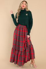 Take Your Time Red Multi Plaid Skirt | Red Dress 