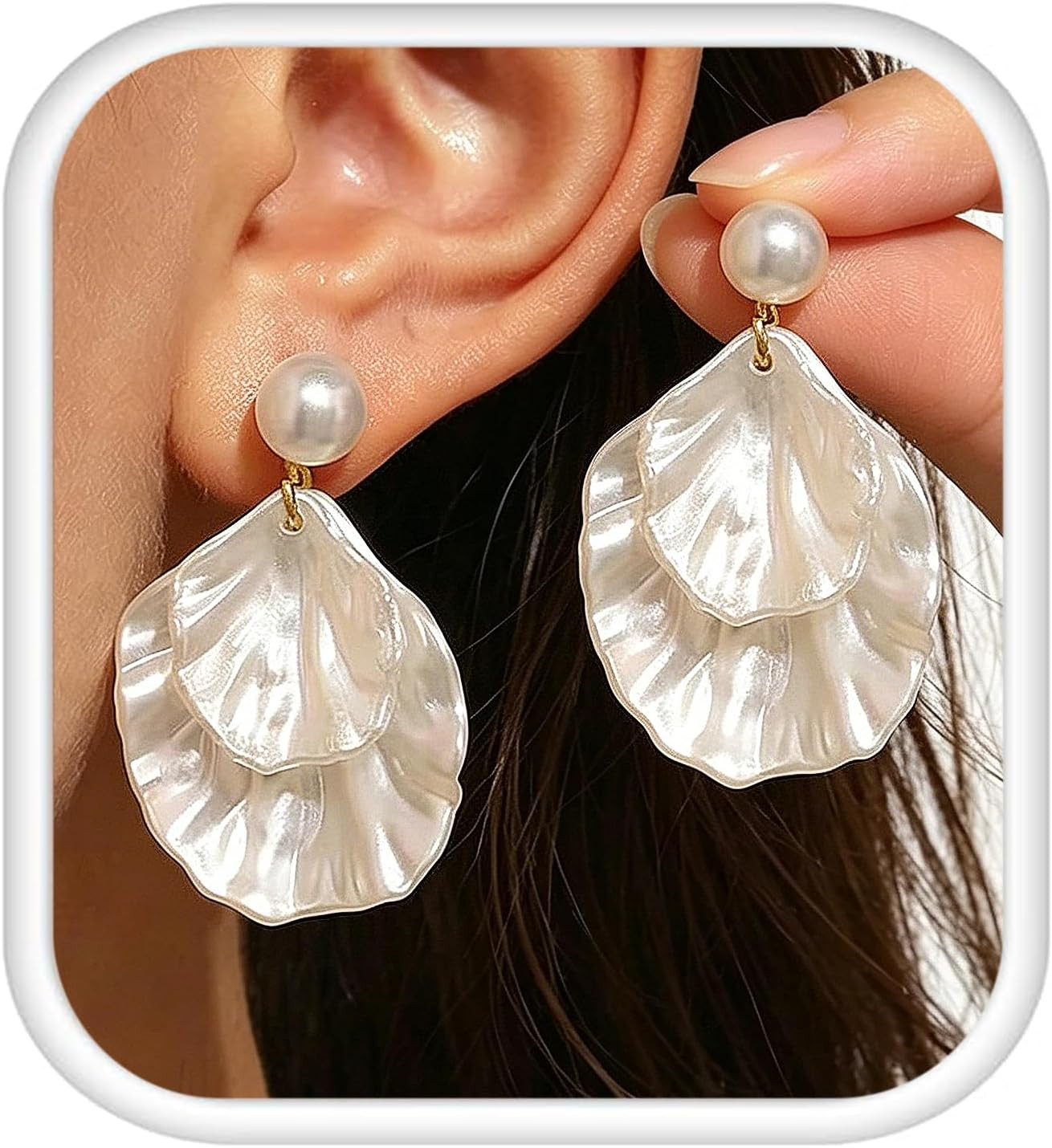 SmileBelle Pearl Earrings for Women, Pearl Jewelry for Women as Gifts | Amazon (US)