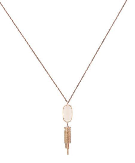 Kendra Scott Mother-of-Pearl & 14k Rose Gold-Plated Rayne Tassel Necklace | Zulily