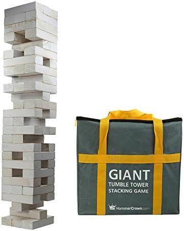 Hammer Crown Giant Tumble Tower White Distressed Finish with Bonus Block Bottle Opener | Amazon (US)