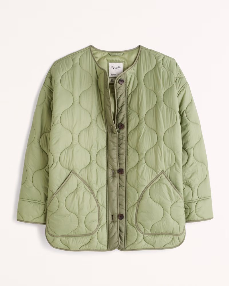 Abercrombie & Fitch Women's Quilted Liner Jacket in Olive - Size XL | Abercrombie & Fitch (US)
