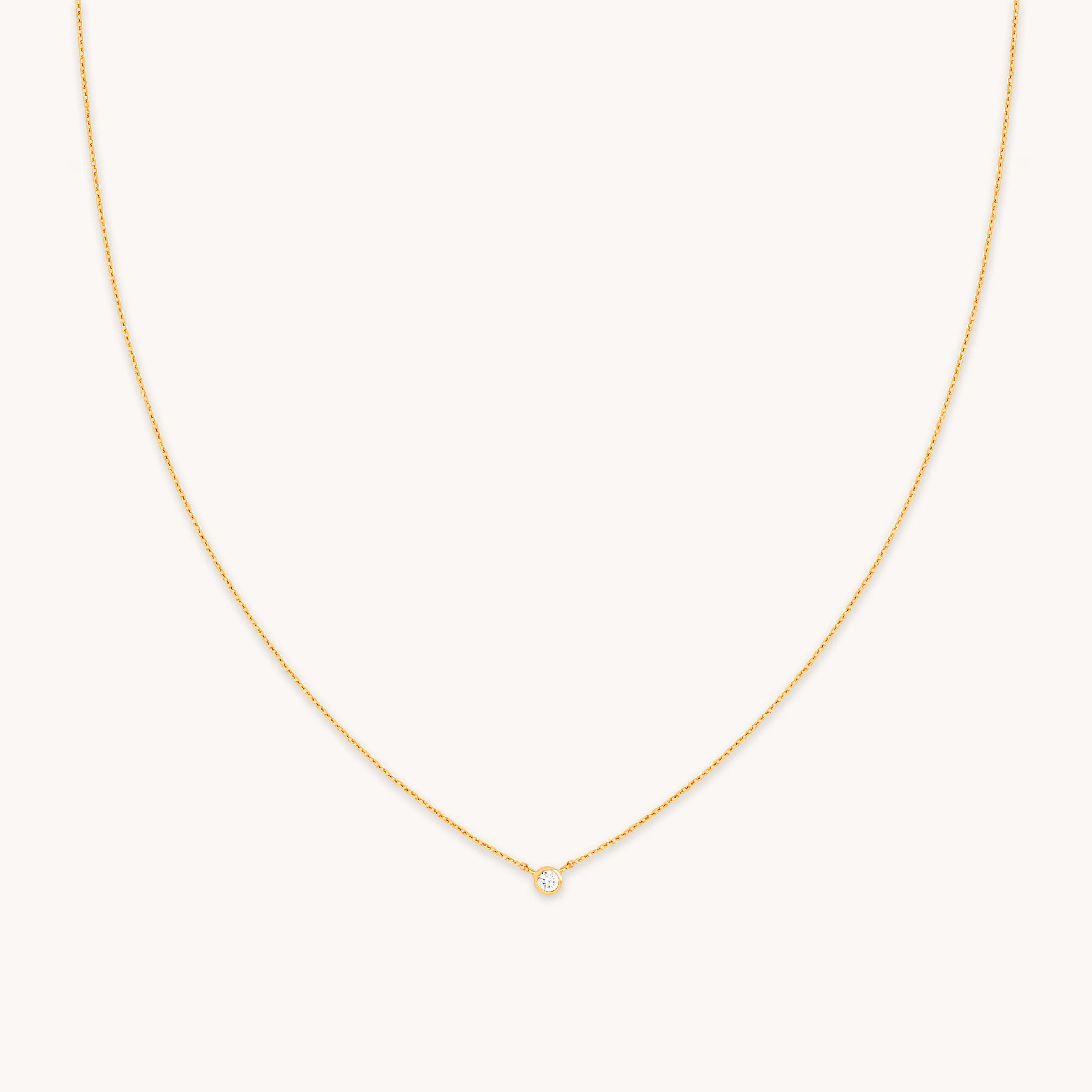 Essential Crystal Pendant Necklace in Gold | Astrid and Miyu