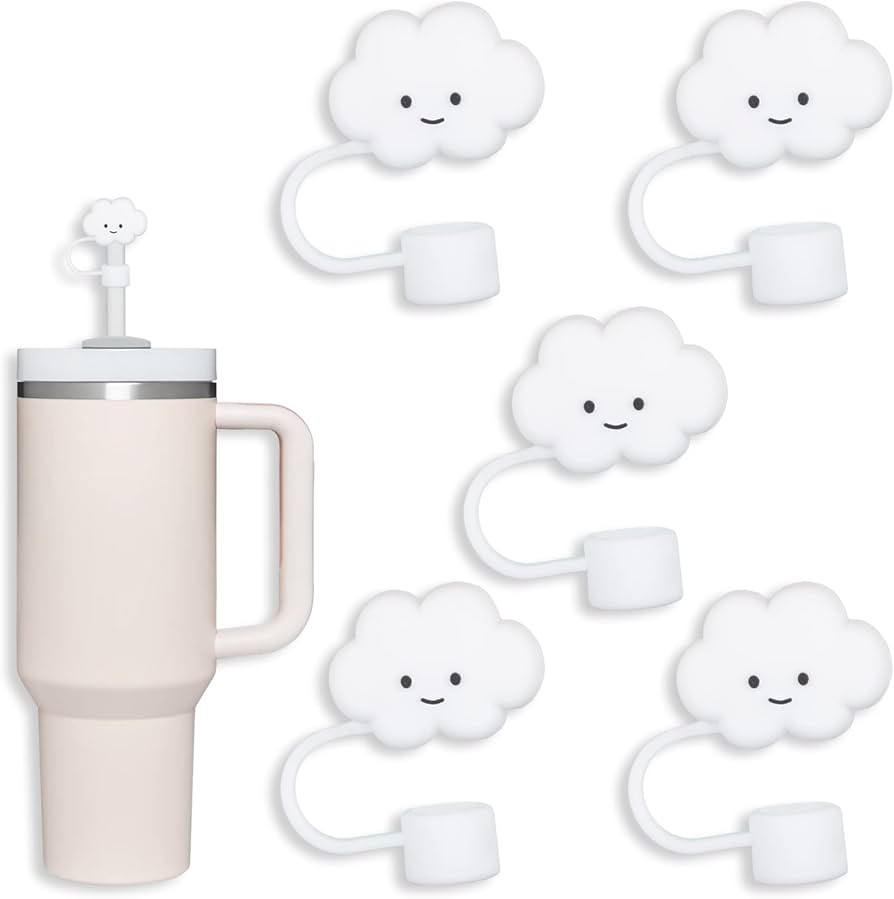 5 Pack Compatible with Stanley 30&40 Oz Tumbler, 10mm Cloud Shape Straw Covers Cap, Cute Silicone... | Amazon (US)