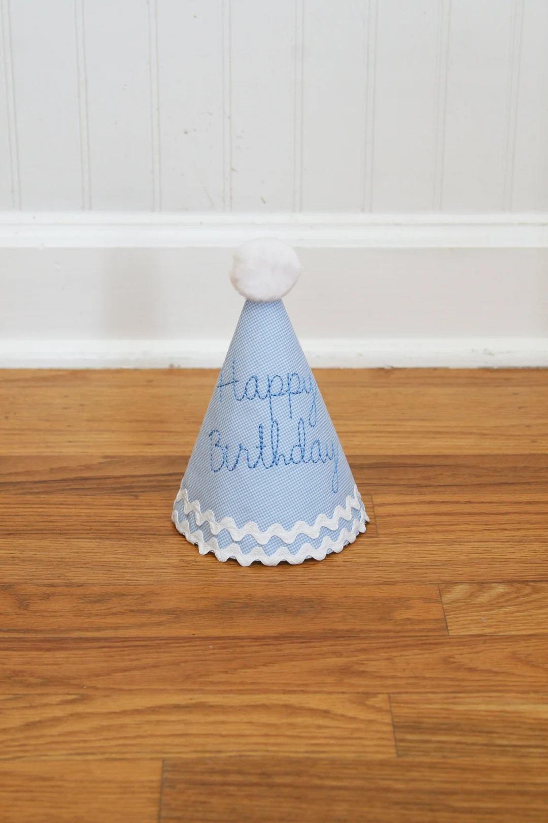 First Birthday Hat Boy Party Hat SHIPS NEXT Day Blue Gingham Birthday Happy Birthday Party Hat Bo... | Etsy (US)