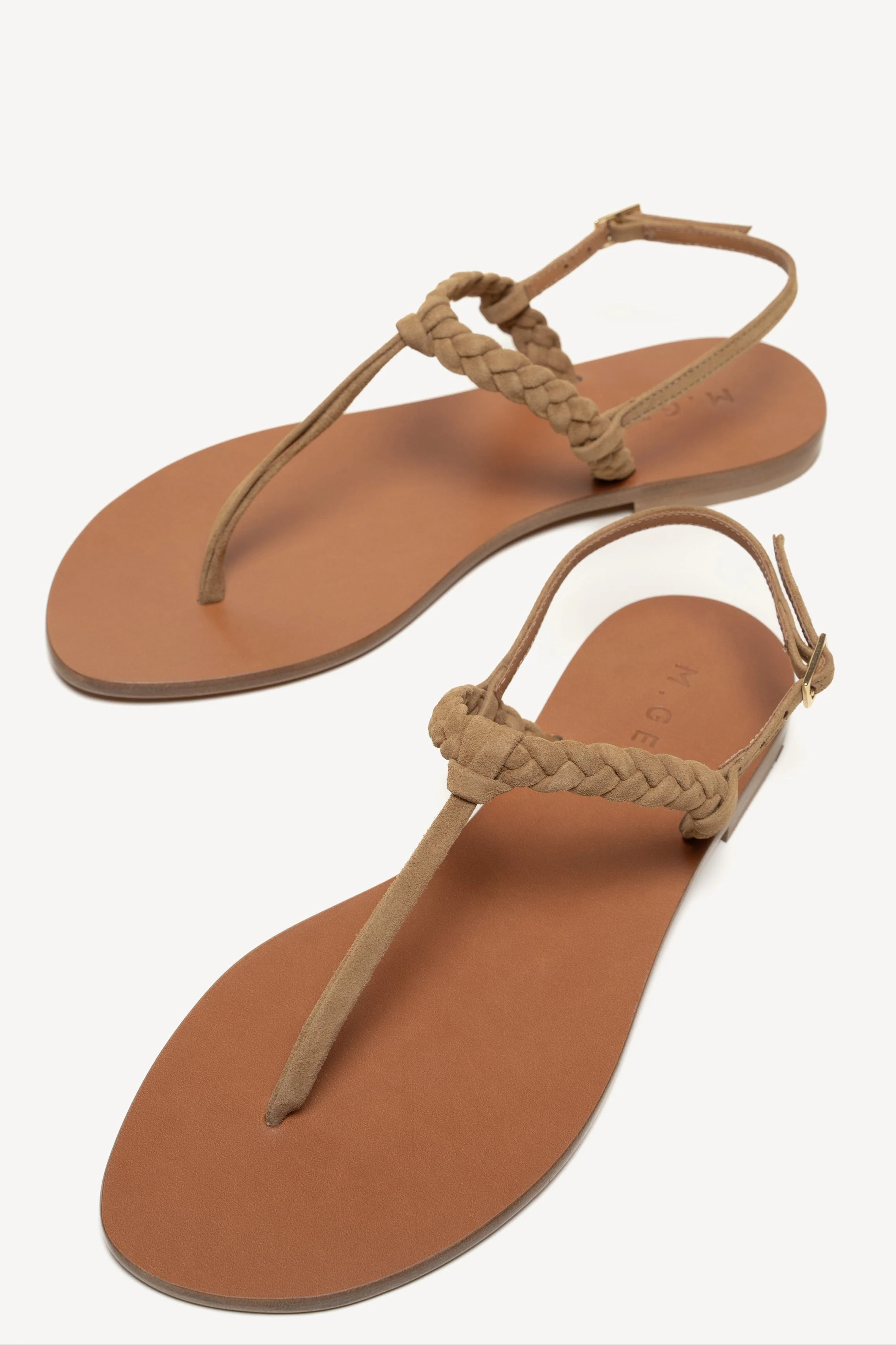 JA x M. Gemi Treccina Sandal - Saddle | Julia Amory