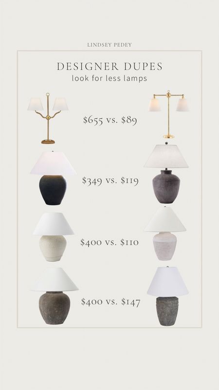 Designer dupe lamps—get the look for less. 



Table lamp , mcgee & co. , pottery barn , potterybarn , ceramic
Lamp , table lamp ,
Living room , bedroom design , amazon home , Amazon find , Amazon deals , found it on Amazon , Walmart home , Target finds 

#LTKsalealert #LTKxTarget #LTKhome