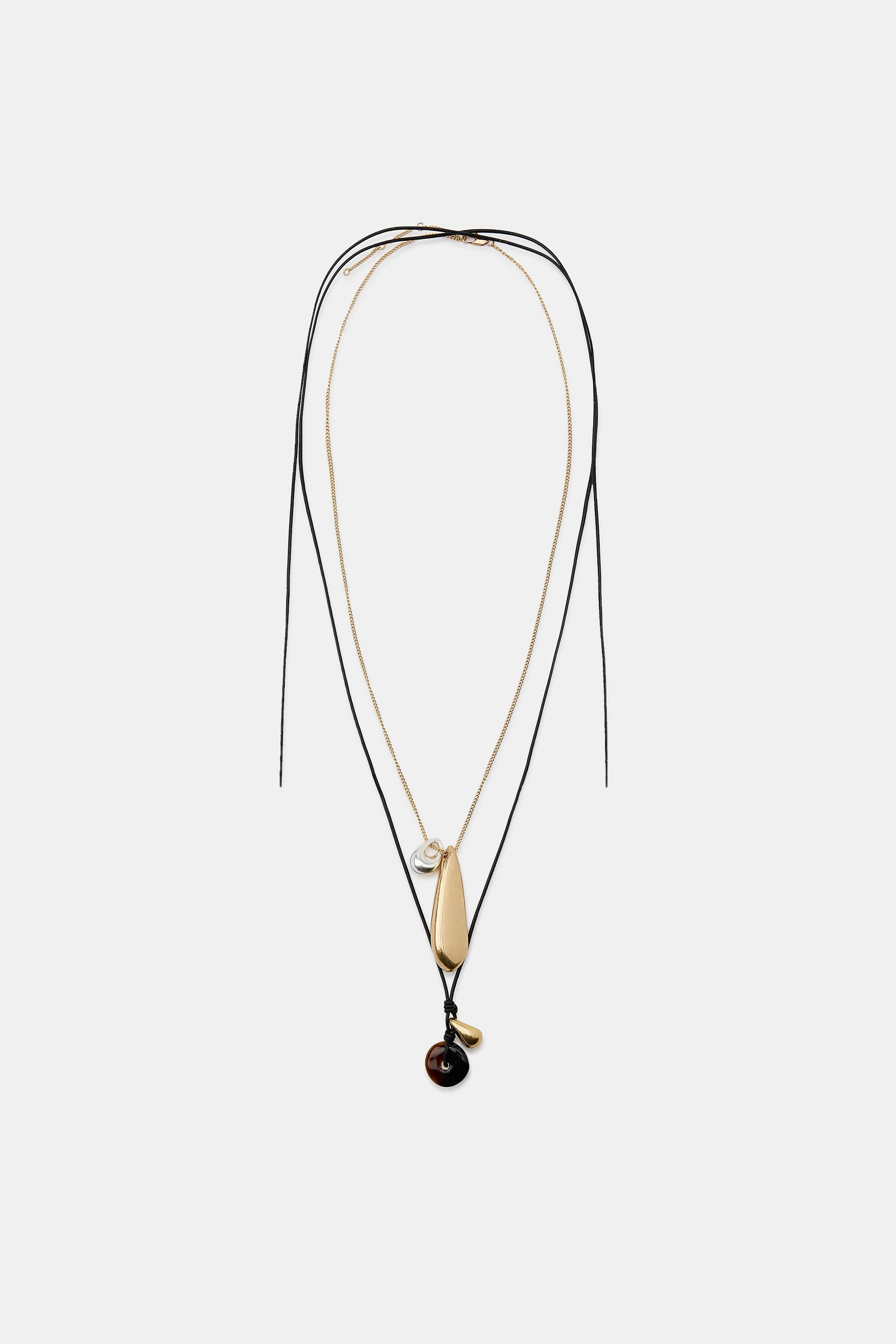PACK OF 2 TEARDROP CORD NECKLACES | Zara US