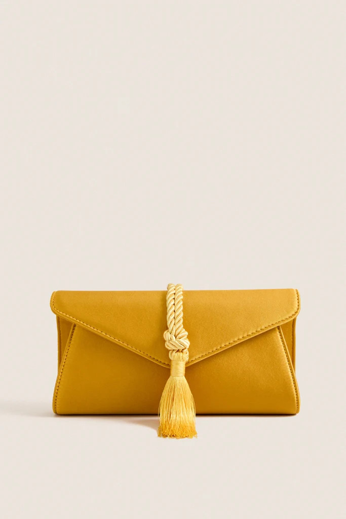 Marigold Satin Gabrielle Clutch | Tuckernuck (US)
