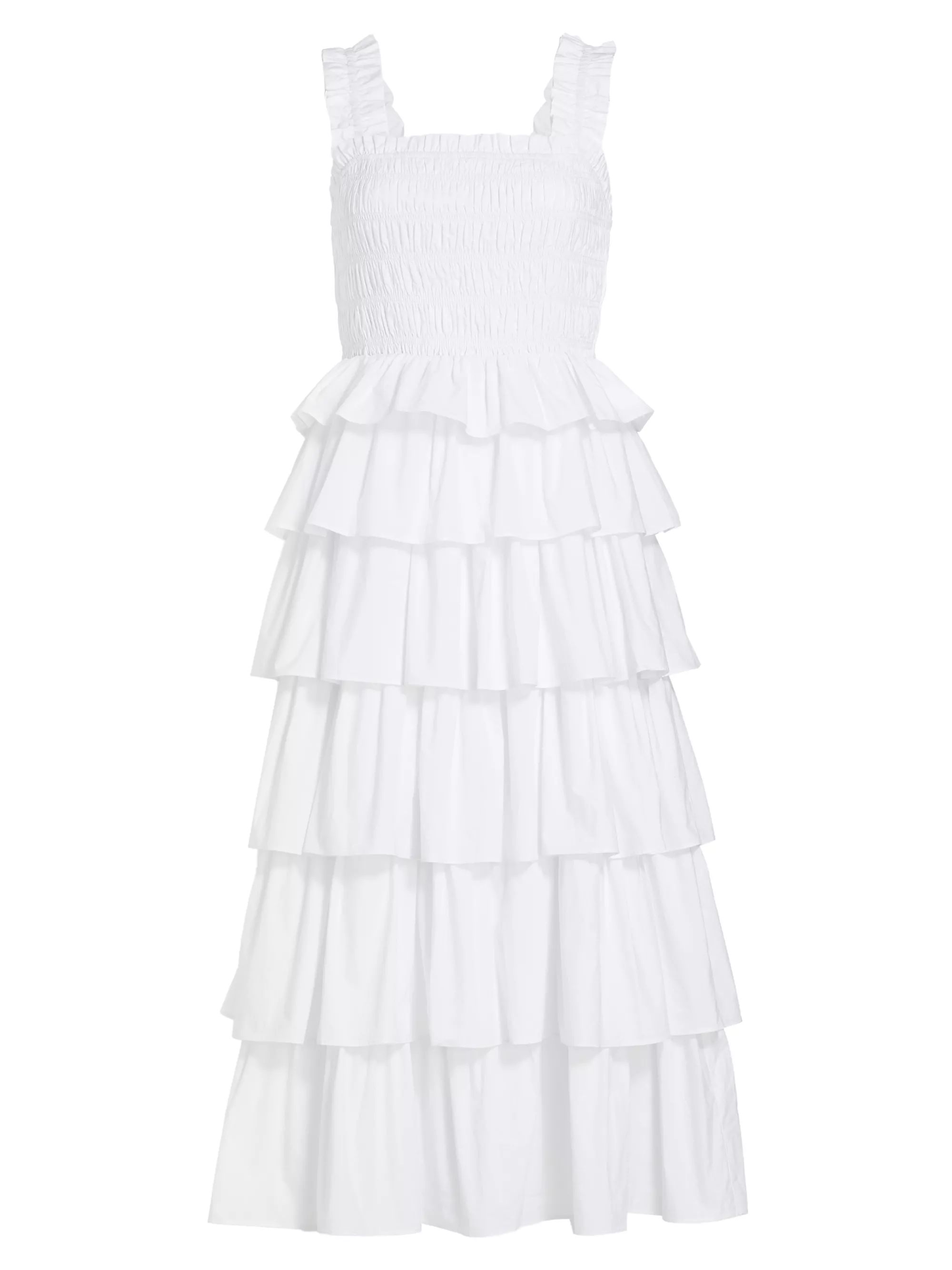 Smocked Cotton Gown | Saks Fifth Avenue