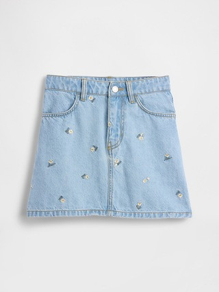 Kids Embroidered Denim Skirt | Gap Factory