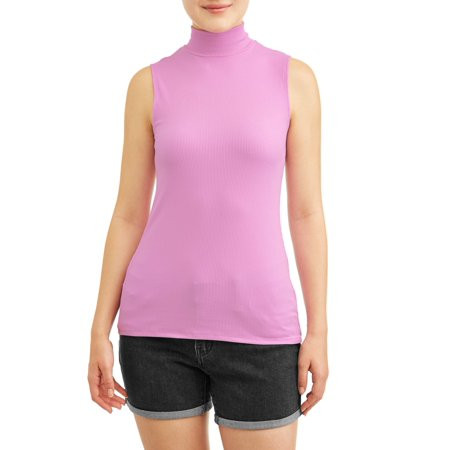 No Boundaries Juniors' Sleeveless Mockneck Shirt | Walmart (US)