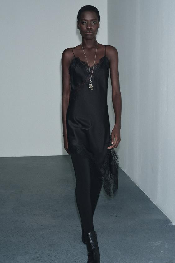 ZW COLLECTION ASYMMETRIC LACE DRESS | Zara US