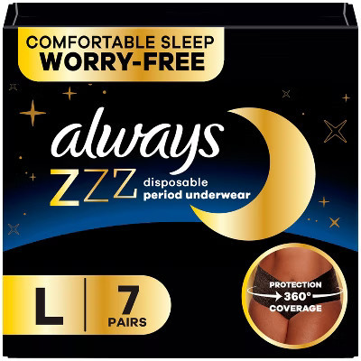 Always ZZZ Period Underwear - L/XL - 7ct | Target