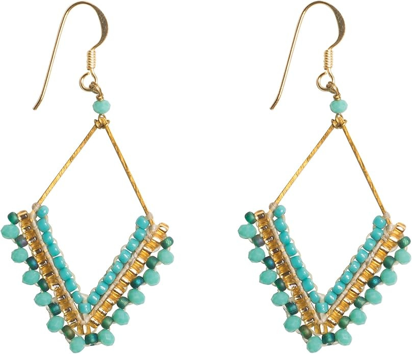 Joob Joob Boho Earrings for Women - Silver Dangly Earrings - Womens Handmade Beaded Jewelry | Amazon (US)