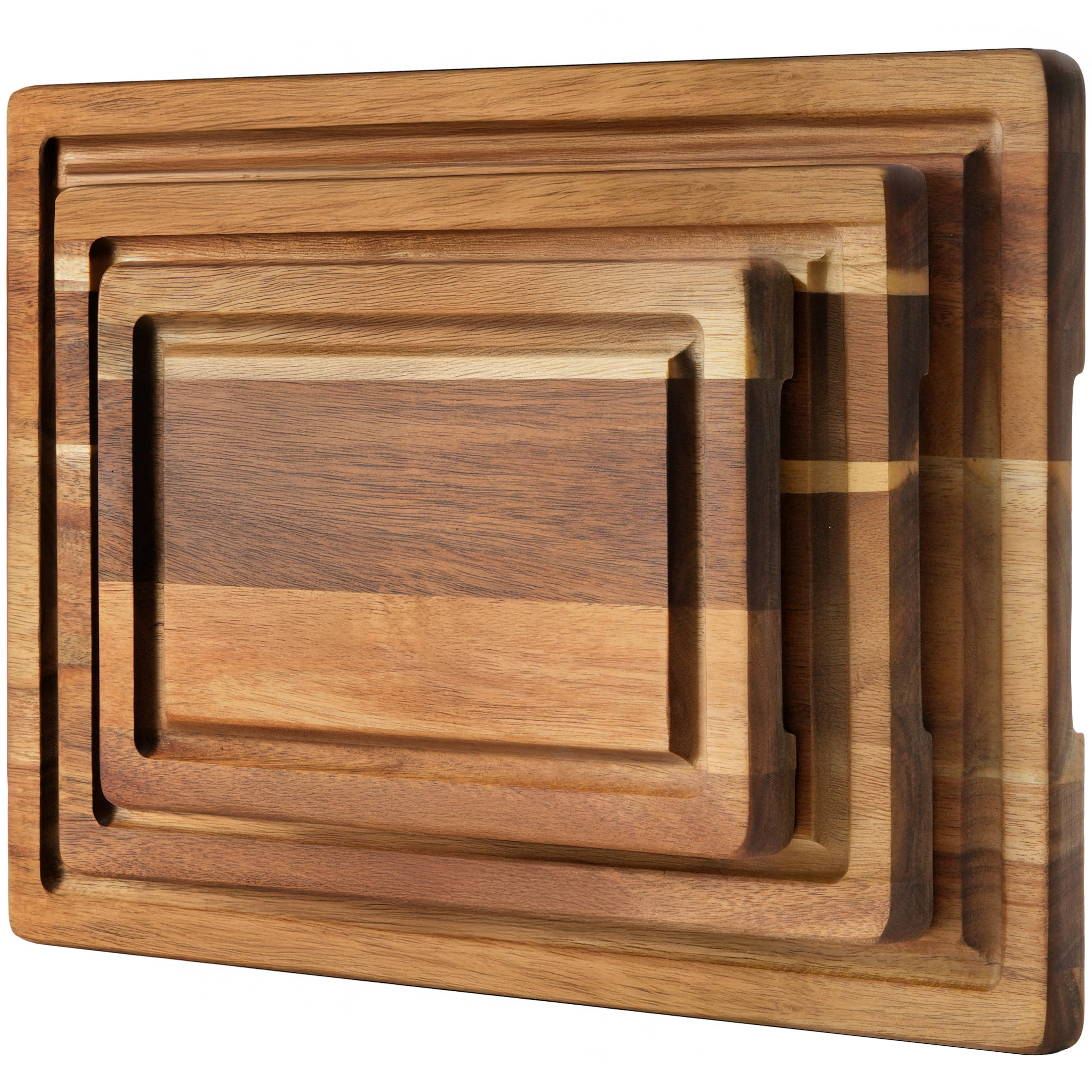 Kikcoin Acacia Wood Cutting Board, Cutting Board Set of 3 with Juice Groove, Wooden Chopping Boar... | Walmart (US)