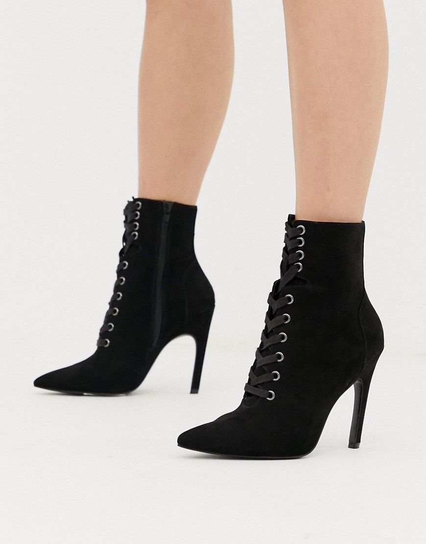 ASOS DESIGN Elaina pointed lace up boots - Black | ASOS US