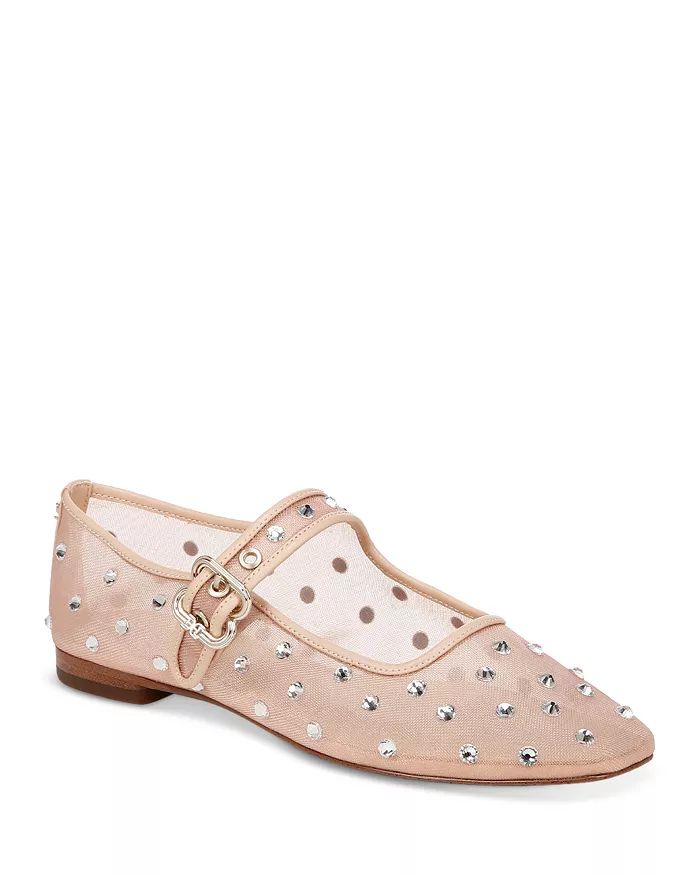Women's Michaela Square Toe Gem Embellished Mesh Mary Jane Shoes | Bloomingdale's (US)