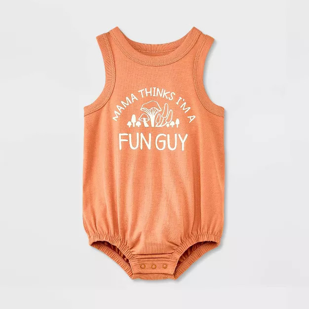 Baby Boys' Fun Guy Romper - Cat & Jack™ Orange | Target