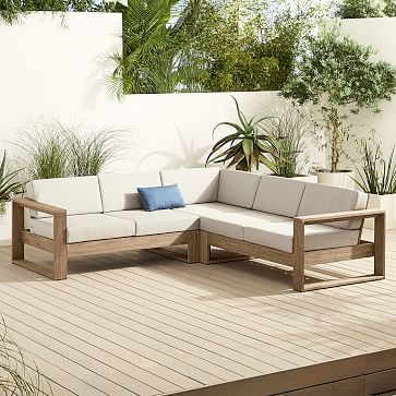 Portside Outdoor 3-Piece L-Shaped Sectional (97") | West Elm (US)