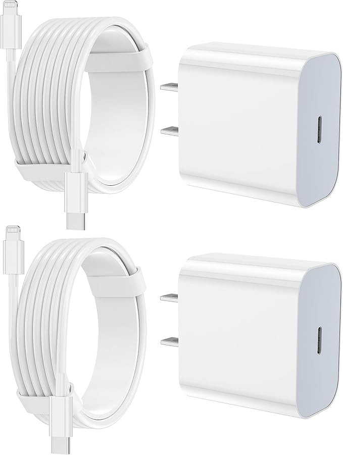 iPhone Charger Fast Charging 2 Pack Type C Wall Charger Block with 2 Pack [6FT&10FT] Long USB C t... | Amazon (US)