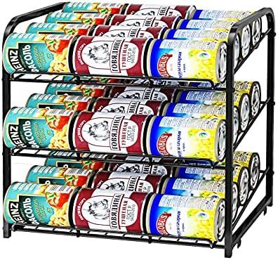 AIYAKA 3 Tier Stackable Can Rack Organizer,for food storage,kitchen cabinets or countertops,Stora... | Amazon (US)