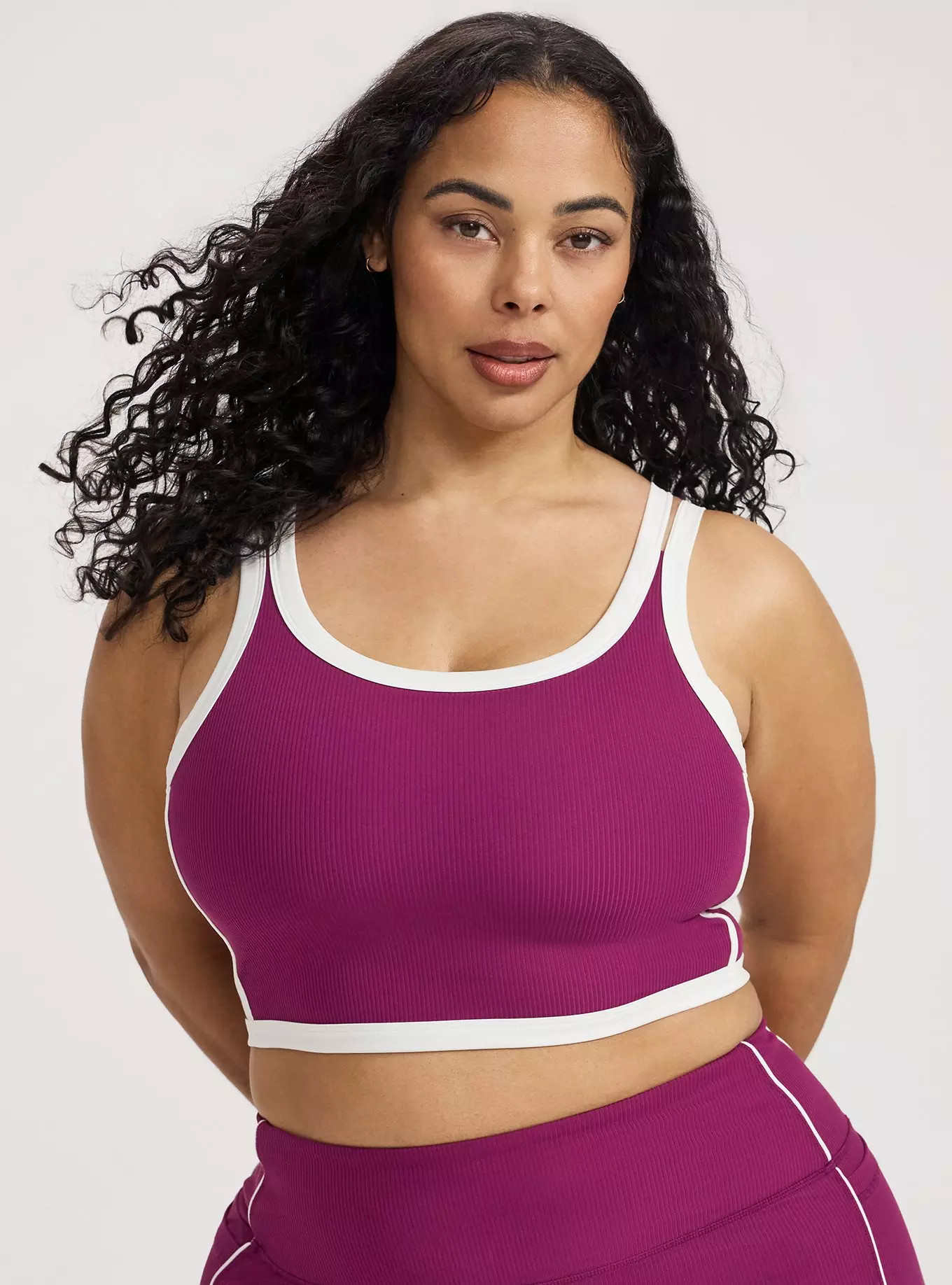 TRU Performance Rib Active Sports Bra with Piping | Torrid (US & Canada)