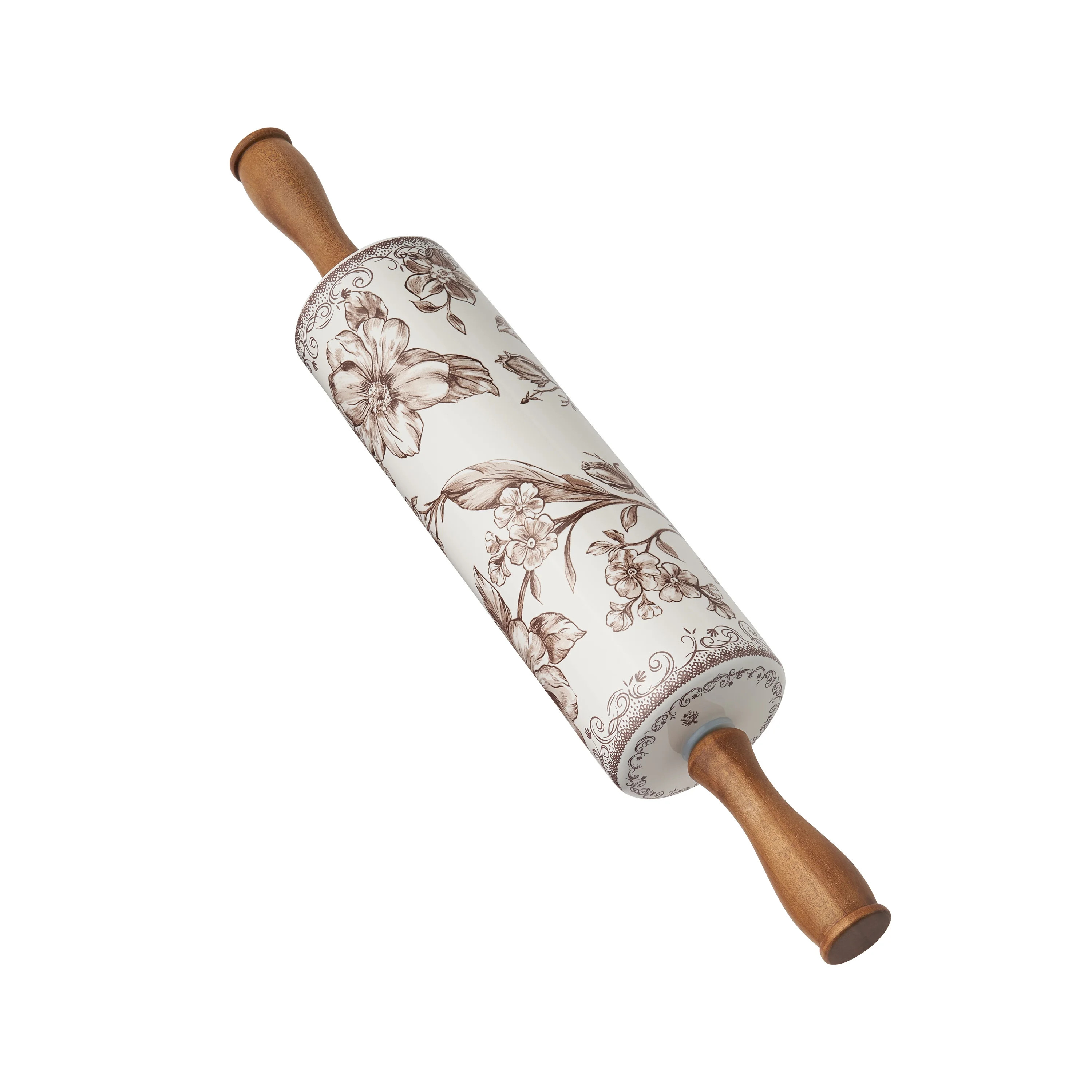 The Pioneer Woman Delilah Ceramic Rolling Pin with Olivewood Handles, Blue | Walmart (US)