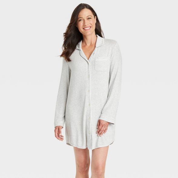 Women's Perfectly Cozy NightGown - Stars Above™ Light Gray | Target