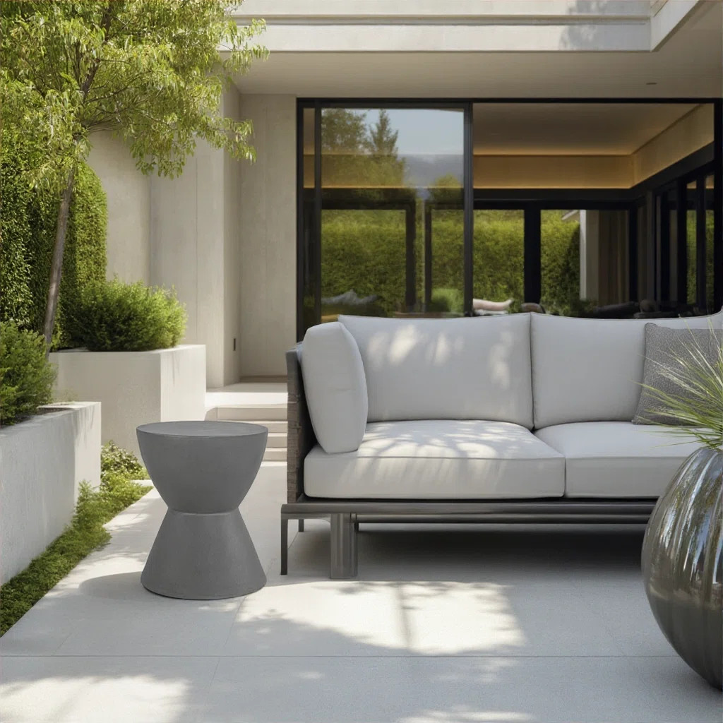Neil Fibre Reinforced Natural Concrete Accent Stool | Wayfair North America