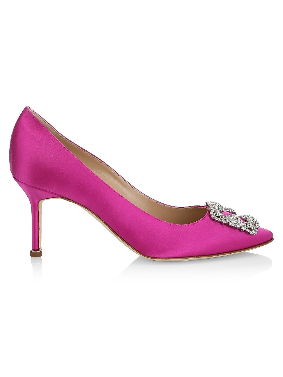 Hangisi Crystal-Embellished Buckle Satin Pumps | Saks Fifth Avenue