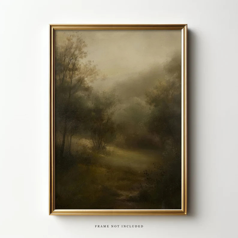 Plank & Pillow Vintage Landscape Art Print Moody Painting Wall Art Large Print Landscape Painting... | Etsy (US)