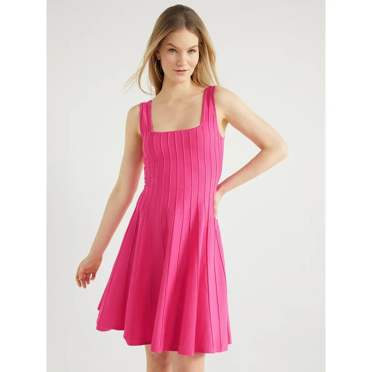 Scoop Women’s Sleeveless Square Neck Mini Sweater Dress, Sizes XS-XXL | Walmart (US)