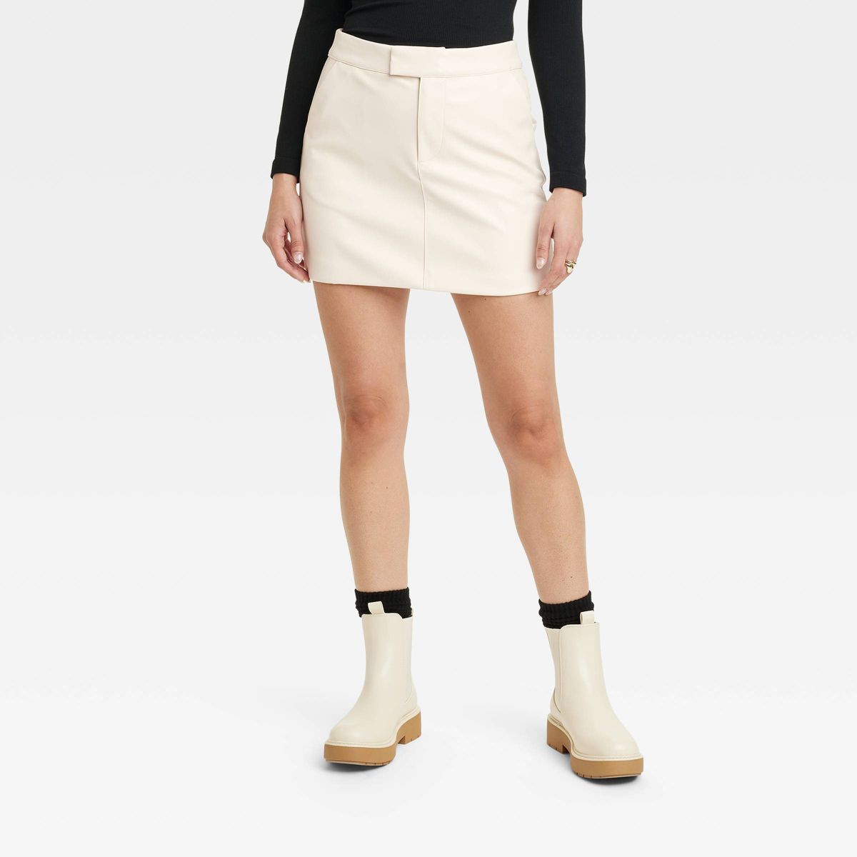 Women's Faux Leather Mini Skirt - A New Day™ | Target