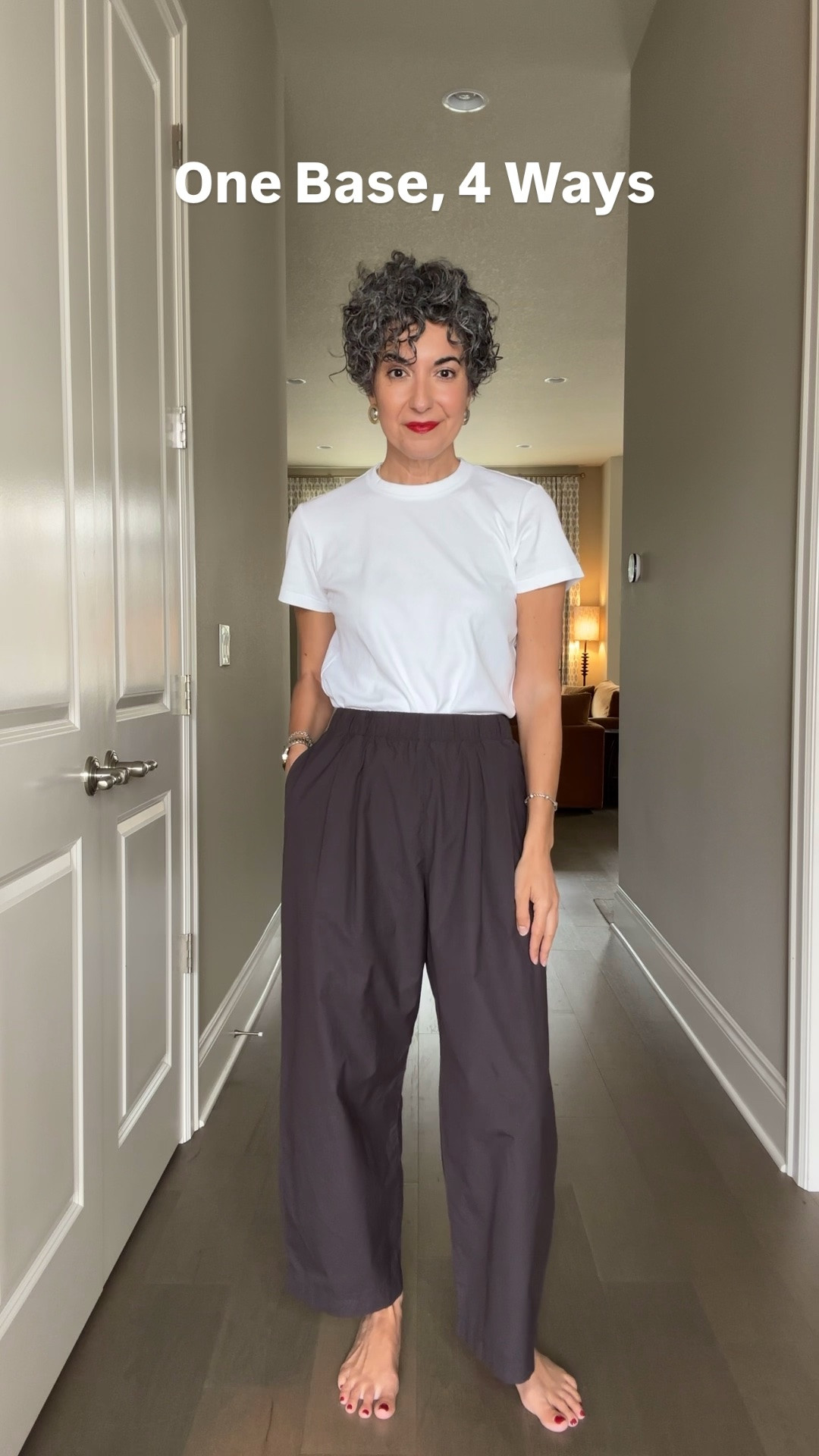 One Base, 4 Ways! Uniqlo has the best basics. This white tee will forever be my favorite and these 100% cotton pants are so comfortable, lightweight and so easily dressed up or down. Wearing a large in tee and small in pants (color is grey).

#LTKSeasonal #LTKOver40