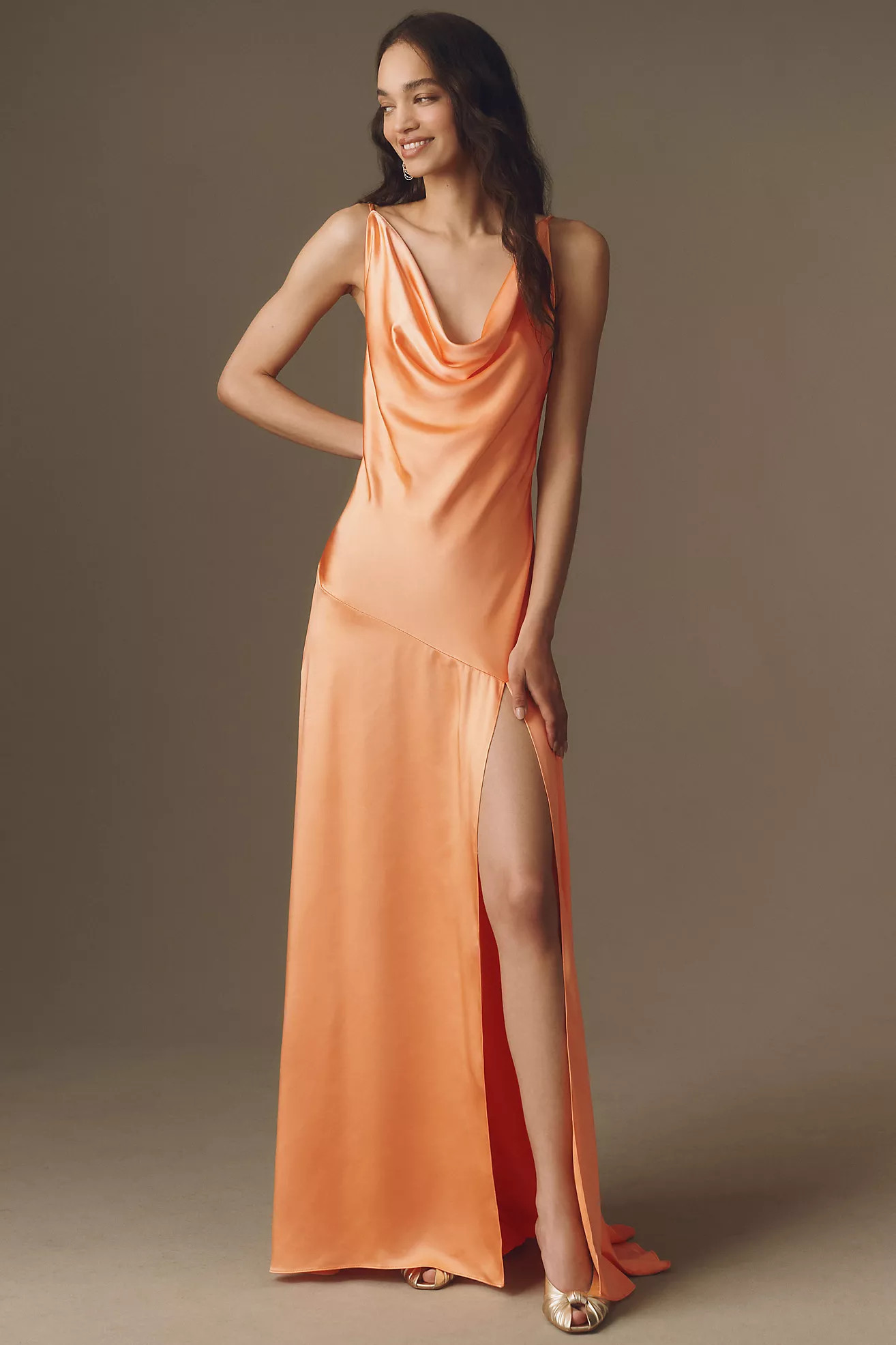 Elliatt Nessa Draped Satin Cowl Gown | Anthropologie (US)