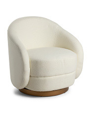 T Curved Back Boucle Swivel Chair | TJ Maxx