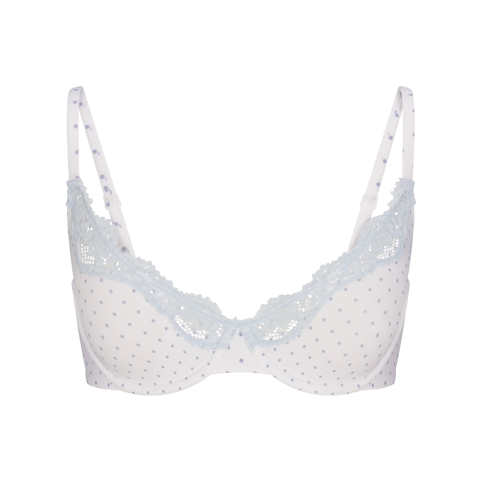 FITS EVERYBODY LACE UNLINED SCOOP BRA | SLATE PIN DOT PRINT | SKIMS | SKIMS (US)