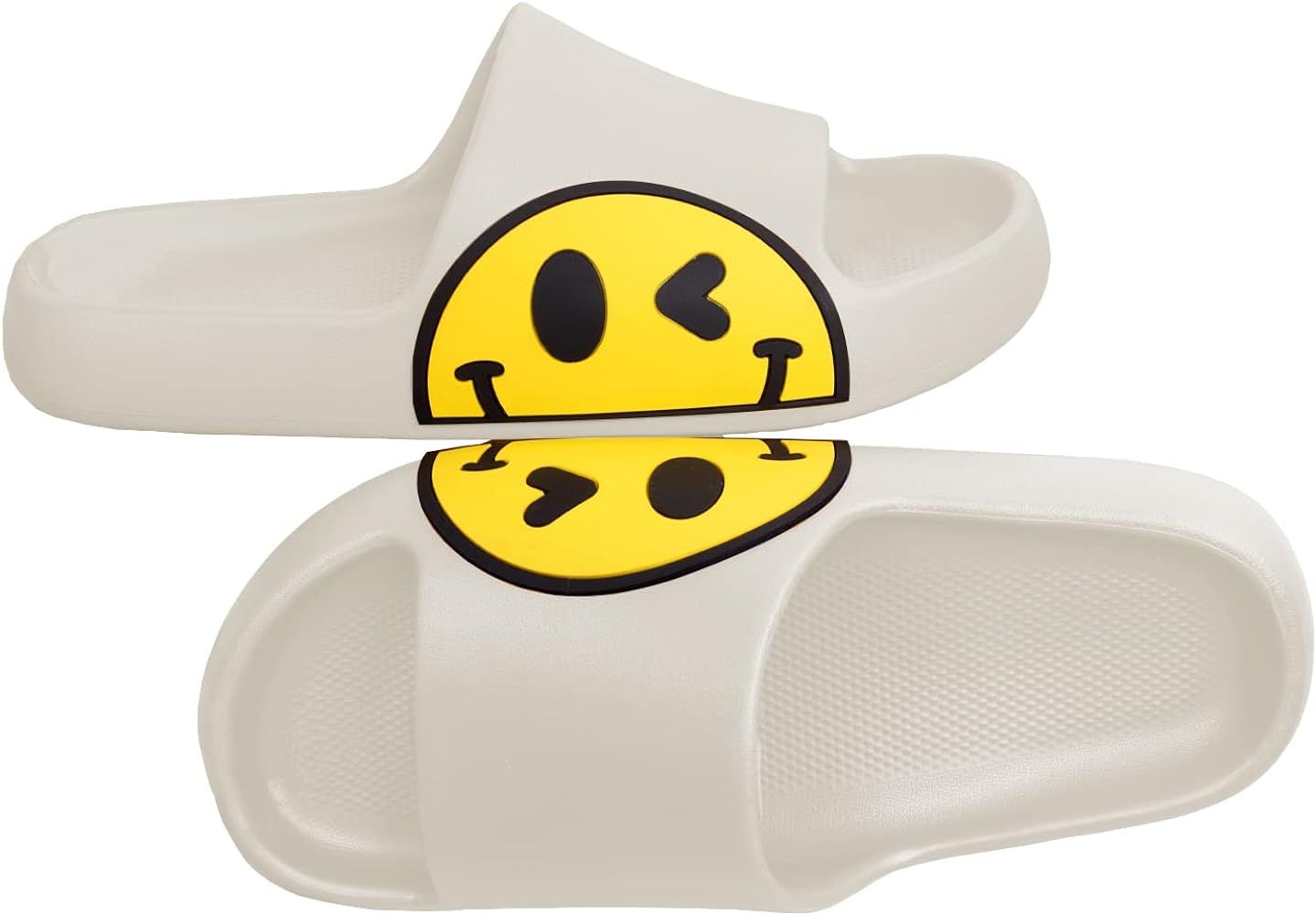 Smiley Face Slippers Sandals for Women and Men, Anti-Slip Indoor Slippers Bathroom Shower Sandals, O | Amazon (US)