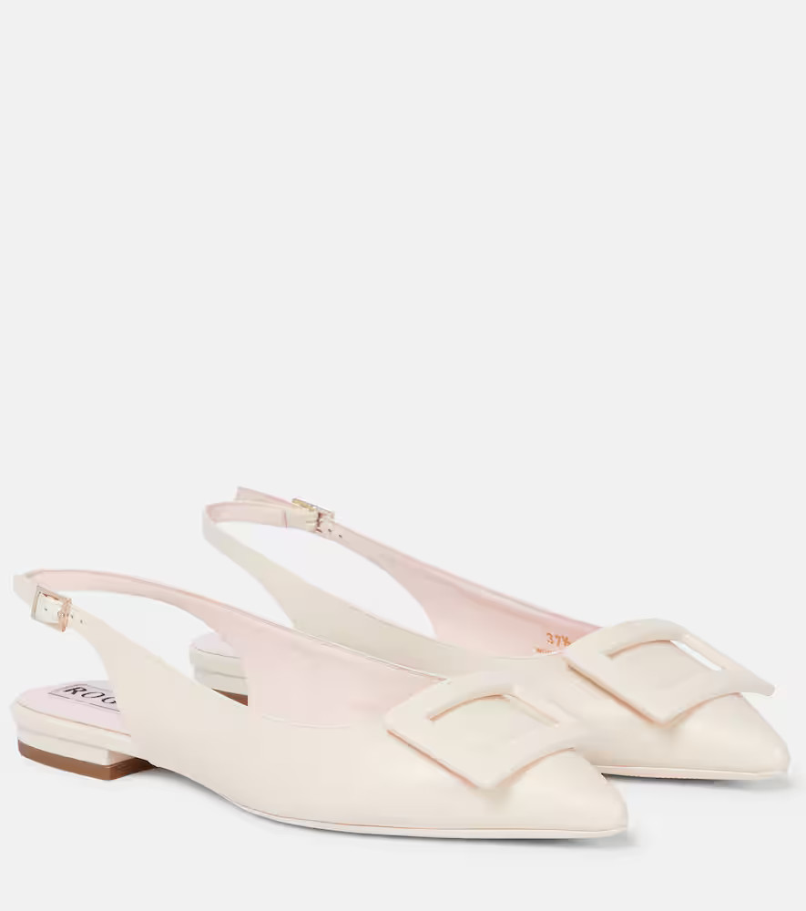 Roger Vivier Gommettine leather slingback flats | Mytheresa (US/CA)