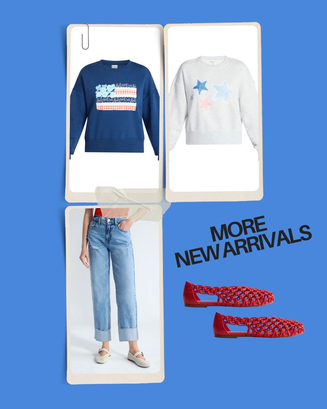 More patriotic new arrivals have hit the website - add a sneak of these new Free Assembly jeans too.   

 