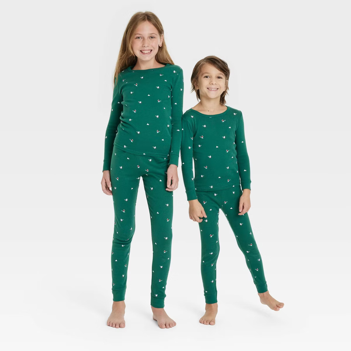 Kids' Polar Bear Print Cotton Ribbed Holiday Matching Family Pajama Set - Wondershop™ Green | Target