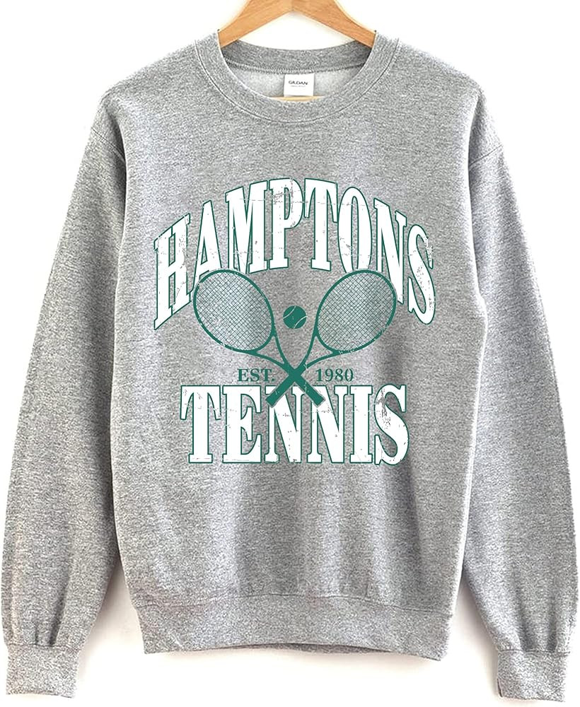 Hamptons Tennis Est 1980 Sweatshirt - Hamptons Tennis Sweatshirt, Tennis Sweatshirts for Women | Amazon (US)