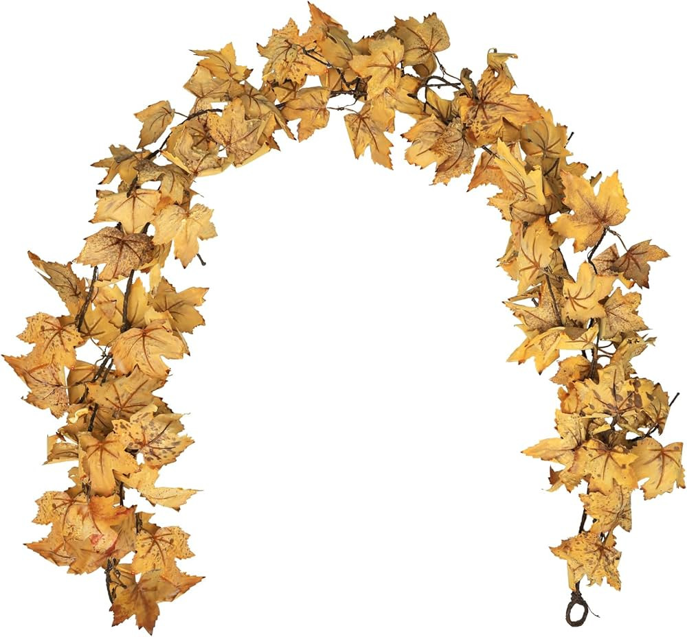 Fall Garland Maple Leaf, Decorative Leaves, 6FT/PCS for Halloween Thanksgiving Christmas Home Out... | Amazon (US)