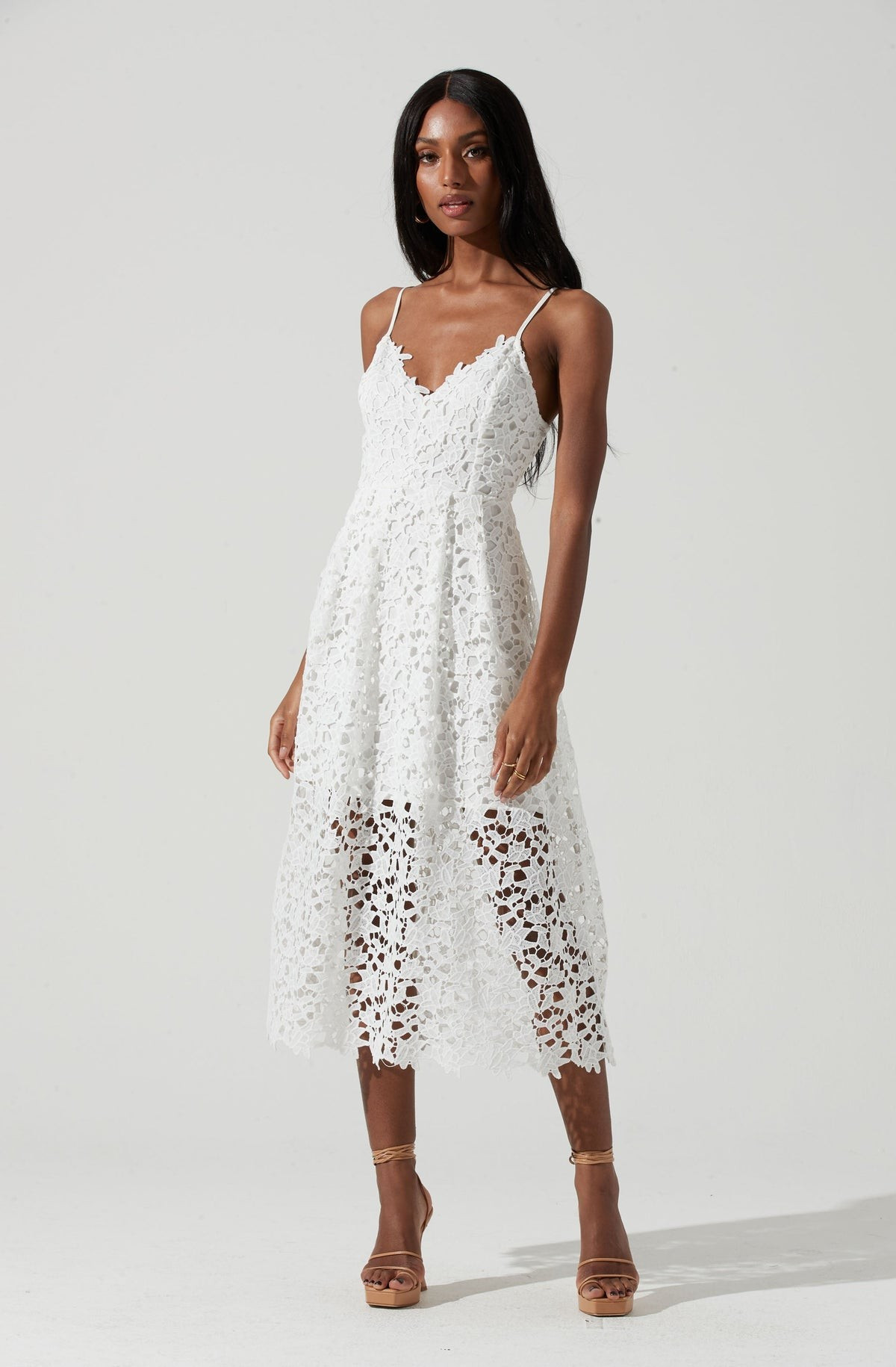 Lace A Line Midi Dress | ASTR The Label (US)