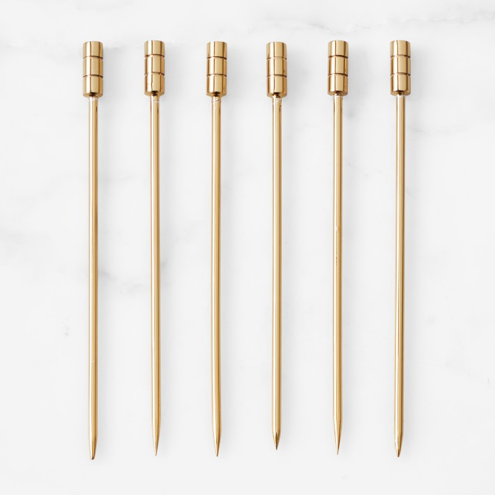 Antique Brass Cocktail Picks, Set of 6 | Williams-Sonoma