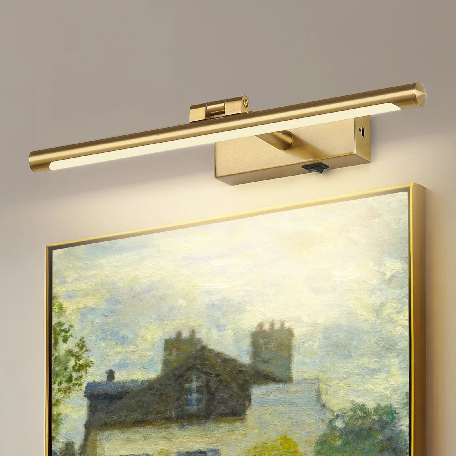Brass 15 in. LED Picture Light with Remote Control Dimmable Multiple Color Temperatures Rotatable... | Wayfair North America
