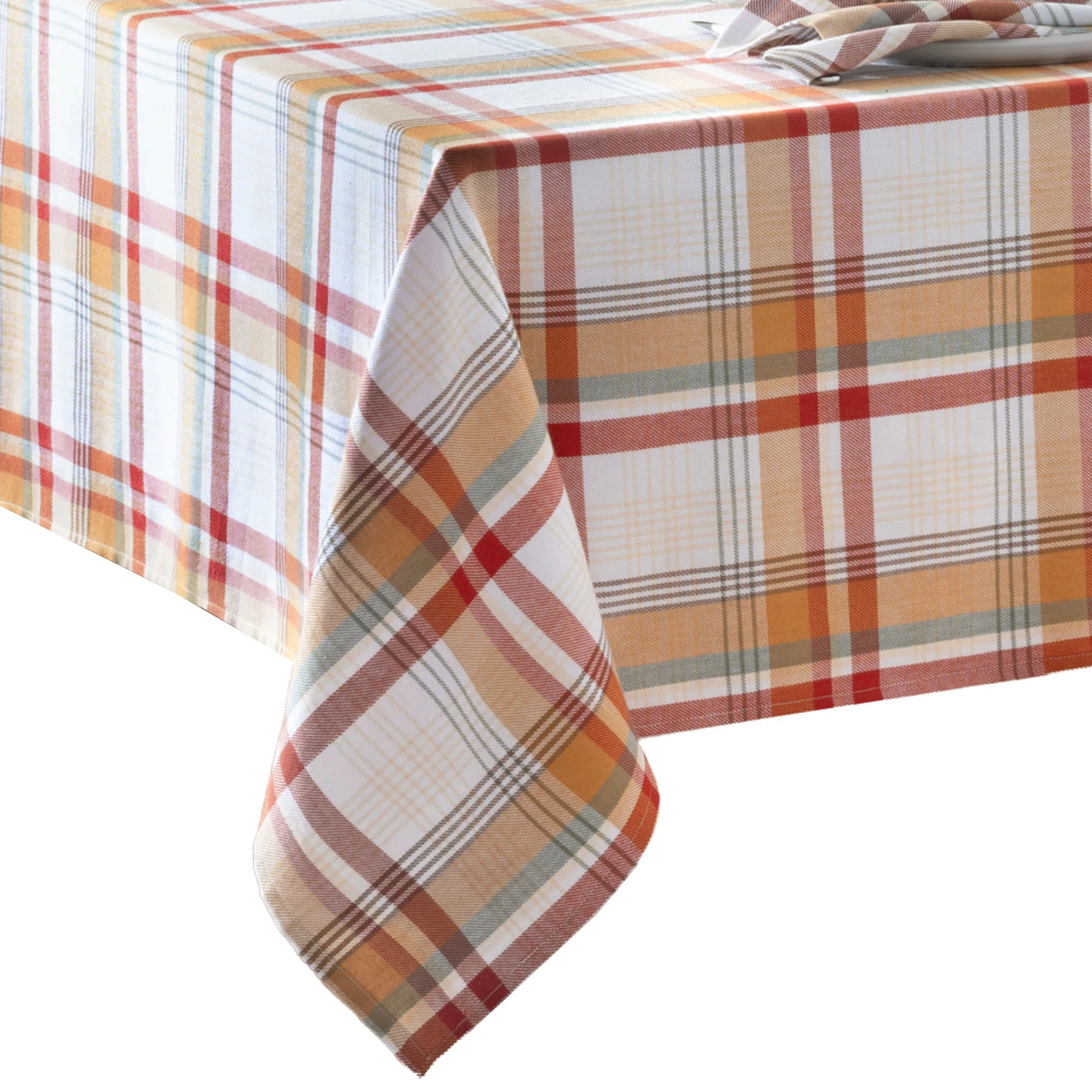 Torrey Plaid Harvest Cotton Rectangle Tablecloth | Wayfair North America