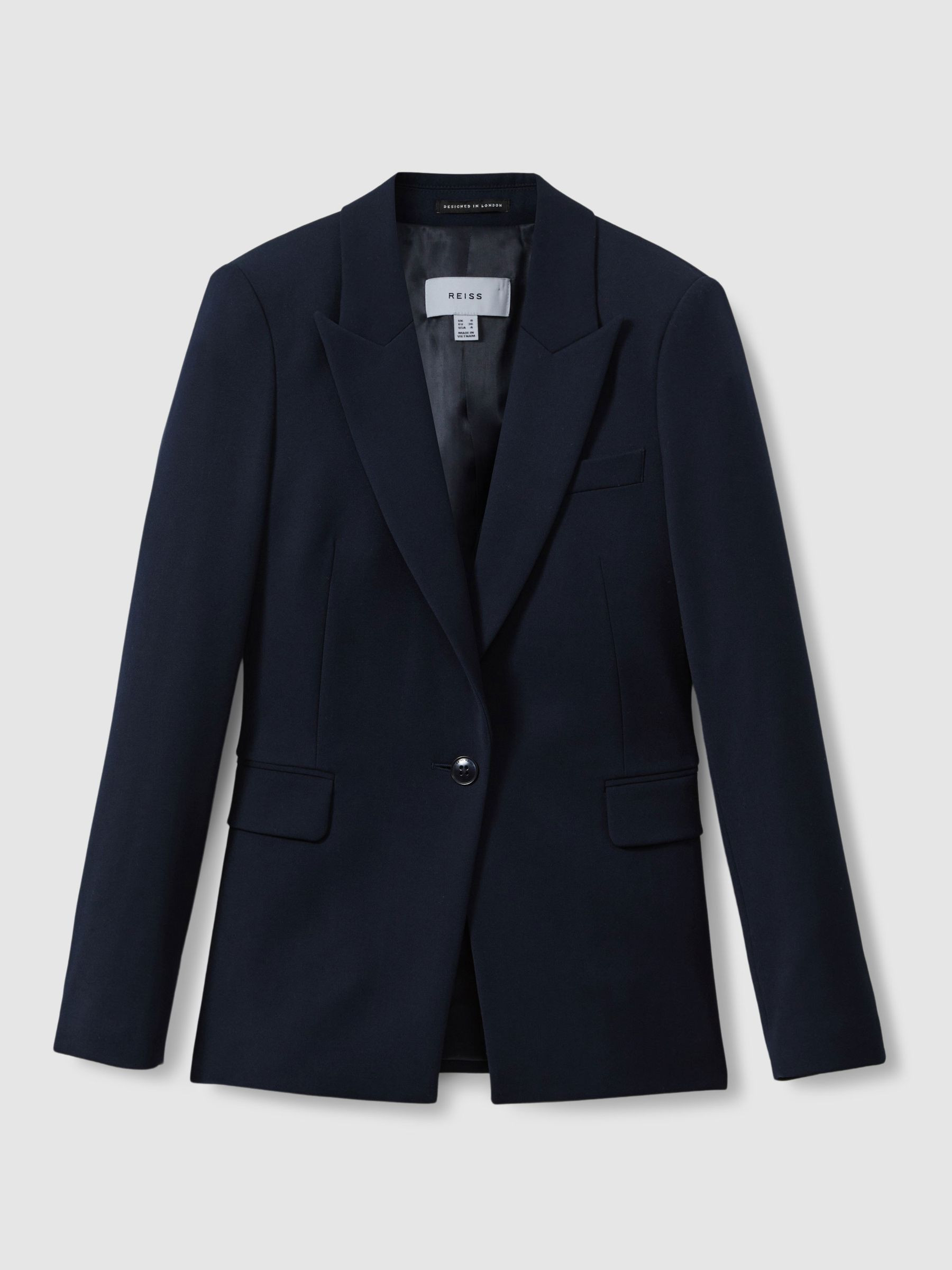 Reiss Petite Tailored Single Breasted Suit Blazer in Navy | REISS | Reiss US